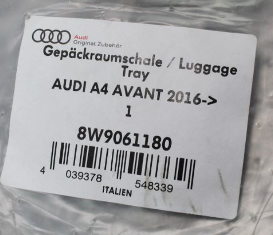 Vasca per vano bagagli Originale Audi A4 Avant e Allroad modello B9 / 8W  dal 2016 - Cod. 8W9061180 - De Pieri - shop online accessori e ricambi per  auto